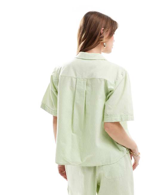 JJXX - Chemise courte d'ensemble oversize à rayures - Vert, 4 de 4