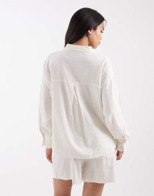 JJXX - Chemise d'ensemble en lin mélangé - Blanc, 4 de 4