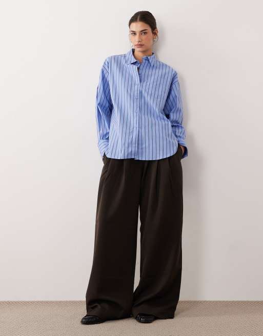 JJXX - Chemise oversize en popeline à rayures - Bleu, 2 de 4