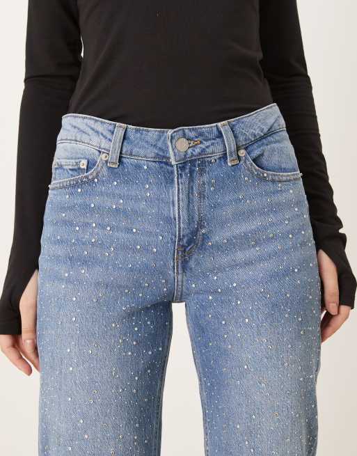 JJXX - Ciara - Flared jeans met strass-steentjes in middenblauw, 4 van 5