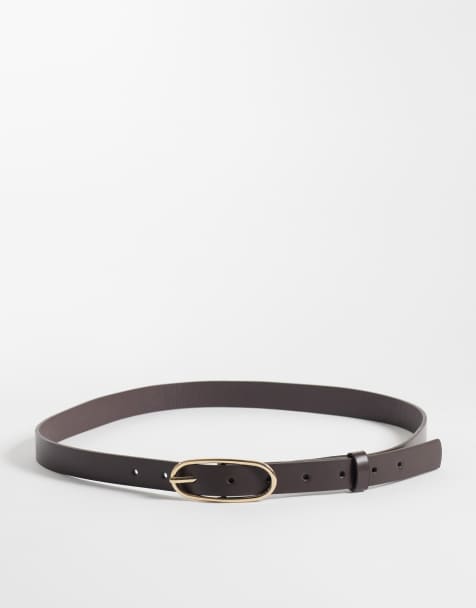 JJXX cintura skinny marrone con fibbia dorata - view 1