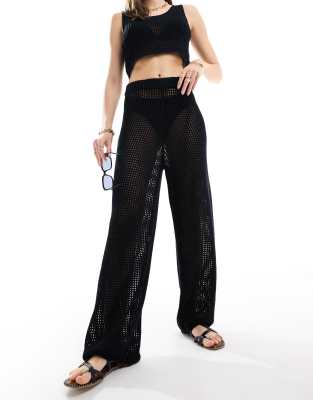 JJXX JJXX co-ord crochet trousers in black