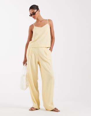 JJXX JJXX co ord linen blend trousers in butteryellow