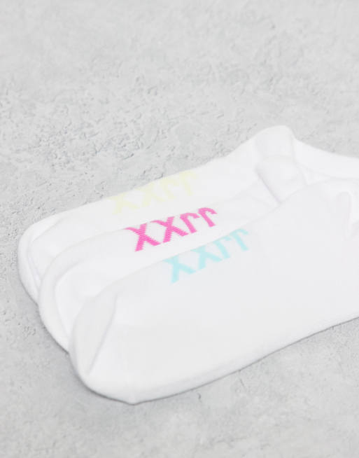 JJXX - Confezione da 3 paia di calzini bianchi con ricamo , 3 di 3