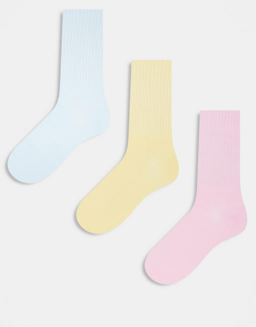 JJXX - Confezione da 3 paia di calzini sportivi giallo misto