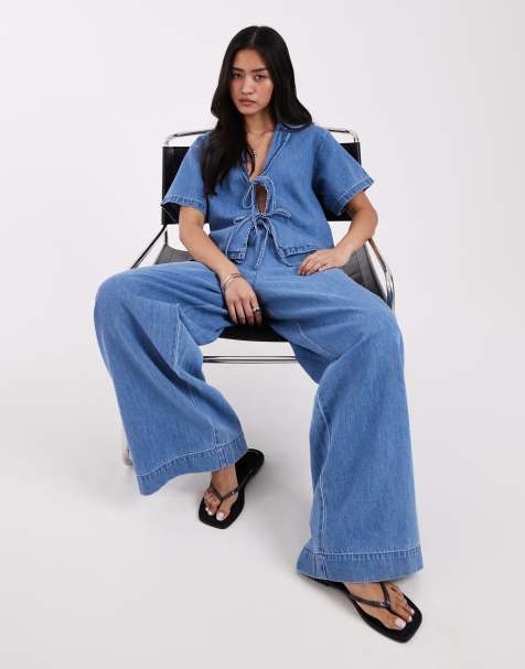 JJXX - Coordinato in misto lino blu denim - view 1