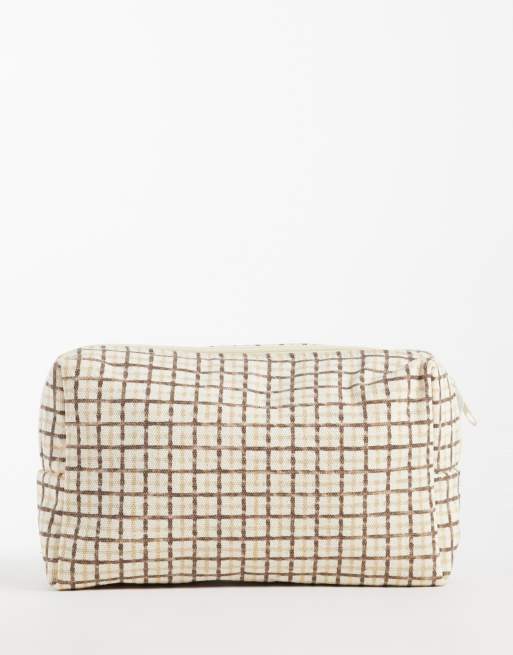 JJXX cosmetic bag with check in cream, 2 of 4