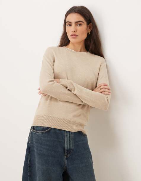 JJXX crew neck knit sweater in beige - view 1