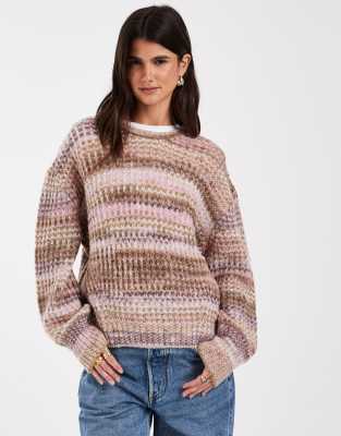 Jjxx Crew Neck Space Dye Sweater In Pink