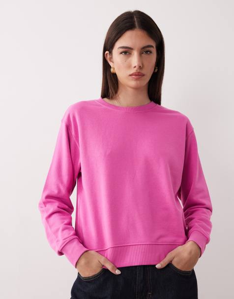 JJXX crew neck sweatshirt in bright pink - view 1