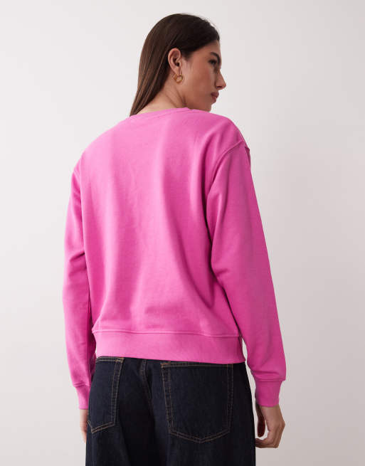 JJXX crew neck sweatshirt in bright pink, 4 of 4