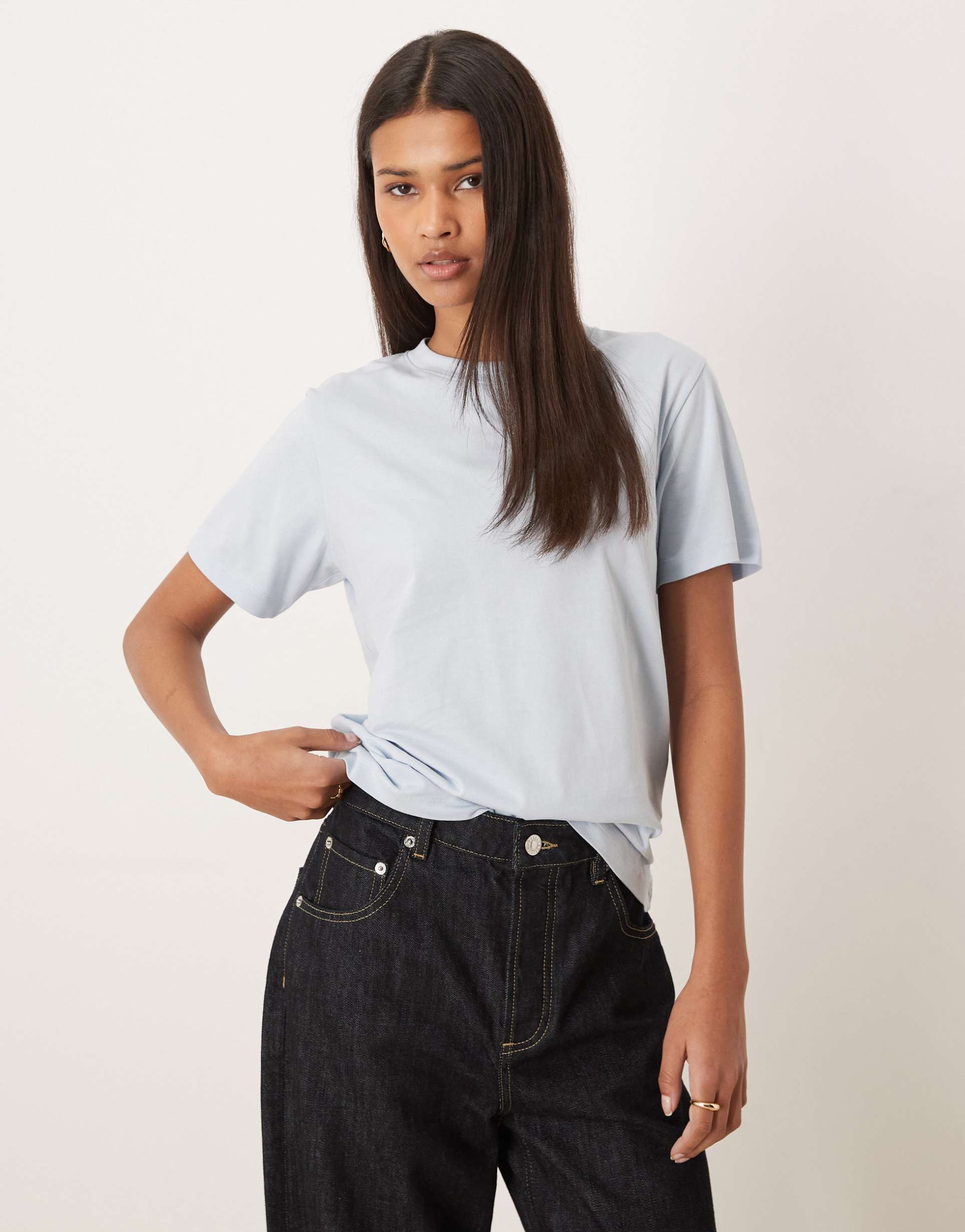 jjxx crew neck t-shirt in light blue