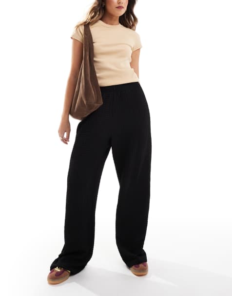 JJXX crinkle pants in black - view 1