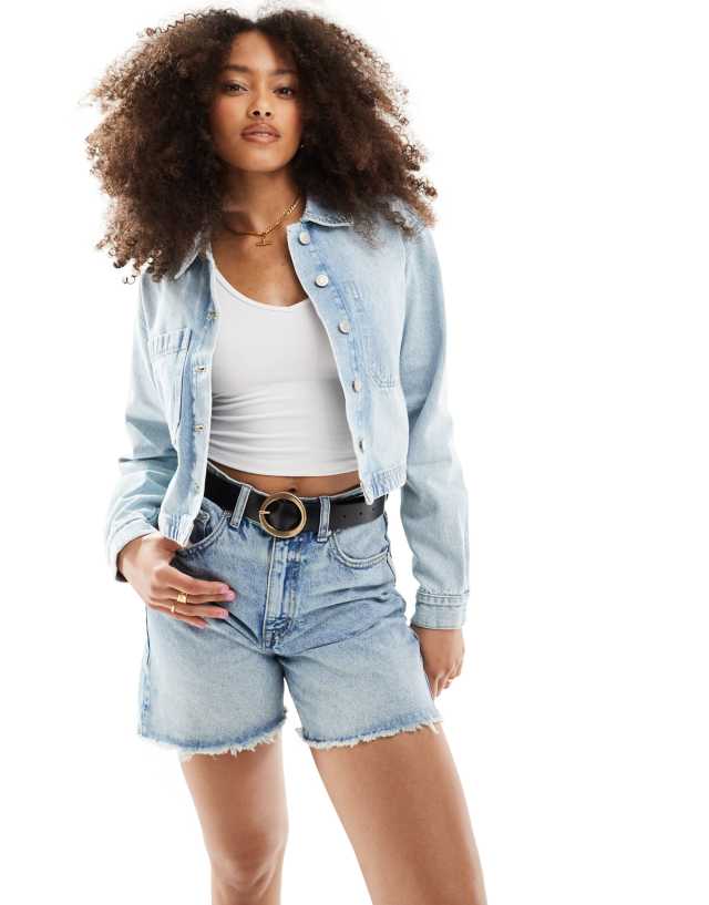 JJXX - cropped denim jacket in light wash