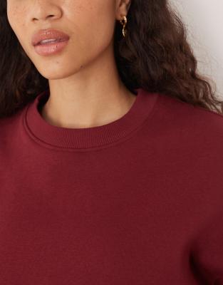 Jjxx Cropped Oversized Sweatshirt In Red