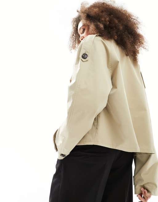JJXX cropped trench coat in beige