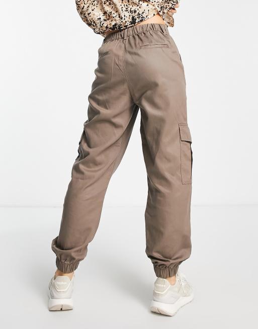 JJXX cuffed cargo pants in light brown, 2 of 4