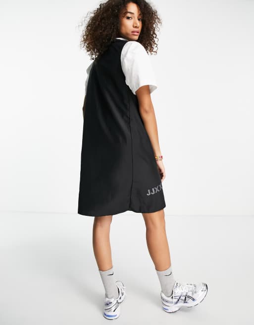 JJXX – Czarna nylonowa sukienka mini nad kolano, 2 z 4