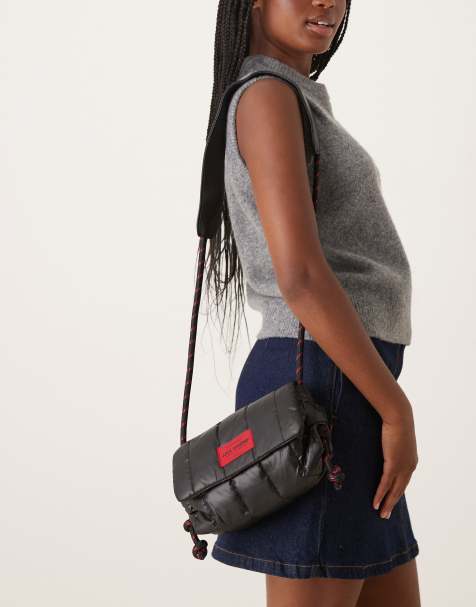 JJXX – Czarna regulowana torebka crossbody z pikowanego materiału - view 1