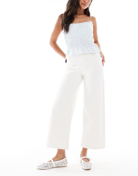 JJXX denim culottes in white - view 1