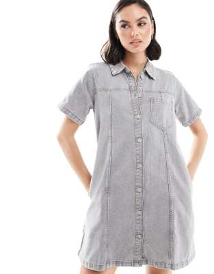 denim dress in gray wash