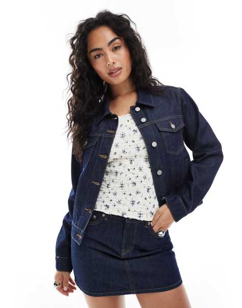 JJXX - Denim jack in donkerblauw, deel van co-ord set - view 1