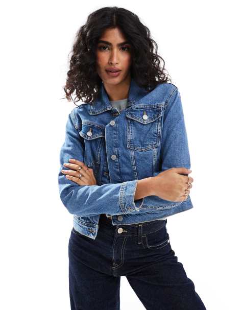 JJXX denim jacket in medium blue - view 1
