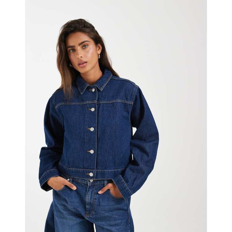 JJXX denim jacket in mid blue | ASOS
