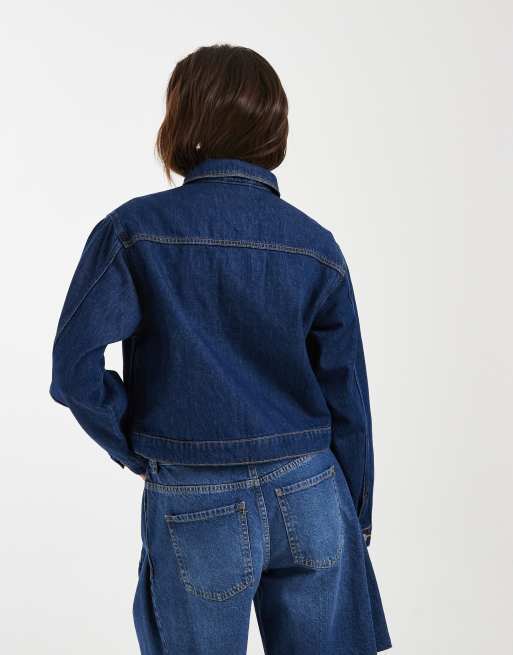 JJXX denim jacket in mid blue, 4 of 4