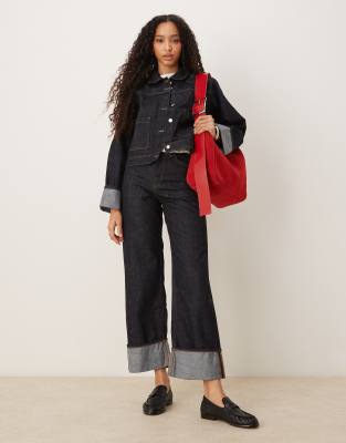Jjxx Denim Jacket With Fold Up Detail In Blue