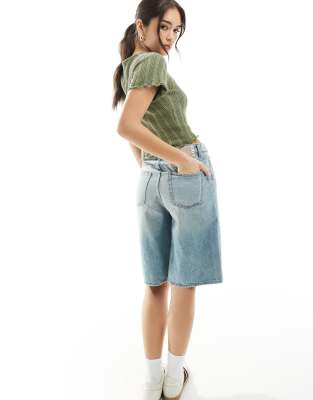 JJXX denim jorts in vintage blue