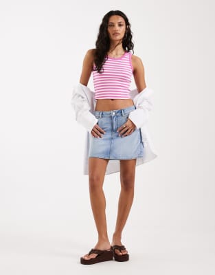 JJXX denim mini skirt in light blue light blue denim