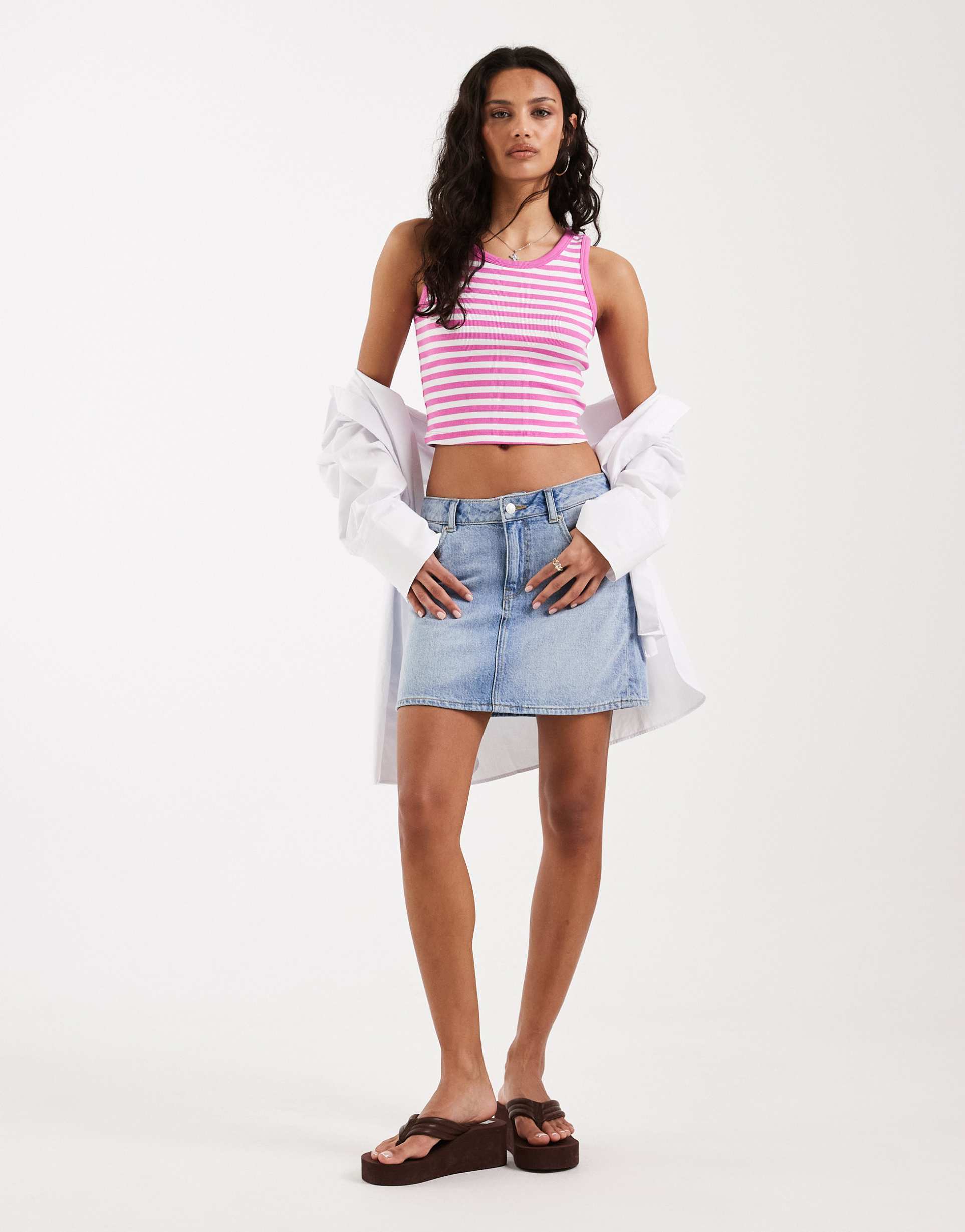 jjxx denim mini skirt in light blue