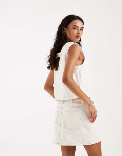 JJXX denim mini skirt in white - part of a set | ASOS
