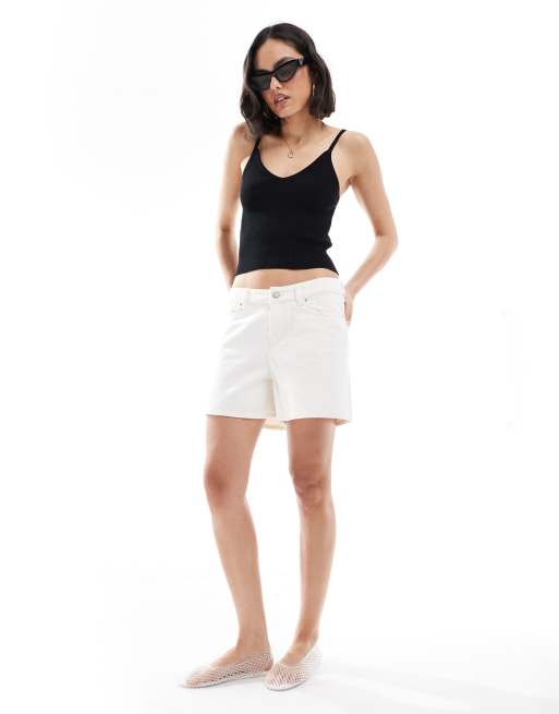 JJXX denim mom shorts in off white, 2 of 5