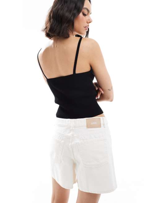 JJXX denim mom shorts in off white, 3 of 5