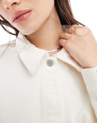 Jjxx Denim Overshirt With Pockets In White