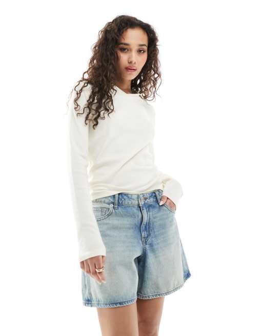 JJXX denim shorts in light blue vintage wash, 5 of 5