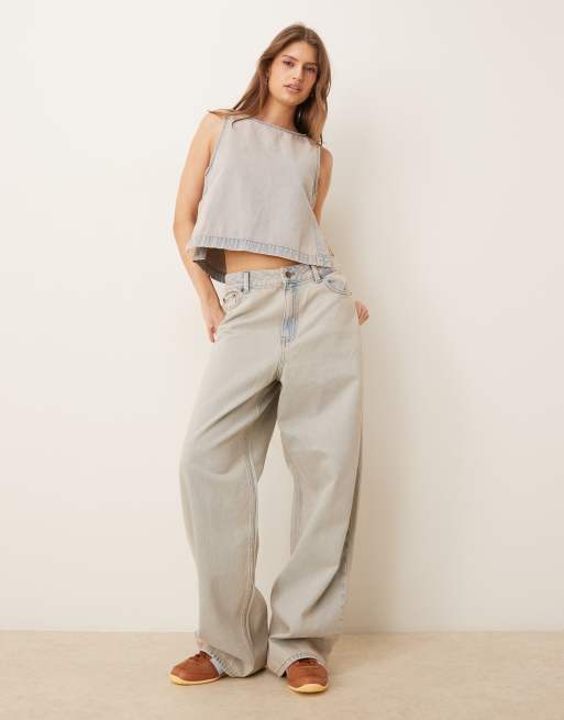 JJXX - Denimtop med sidedetaljer i lyseblå vask - Del af sæt, 3 af 4