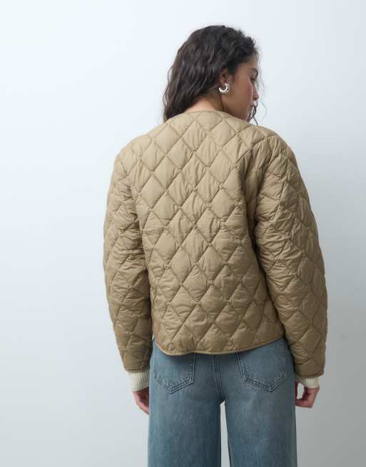 JJXX diamond quilted jacket in beige, 2 of 4