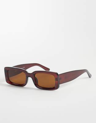 JJXX - Eckige Sonnenbrille in Burgunderrot