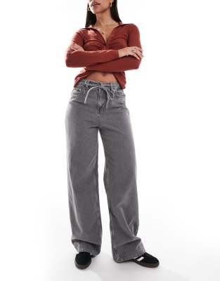 Jjxx Eda Baggy Fit Jeans With Tie Front