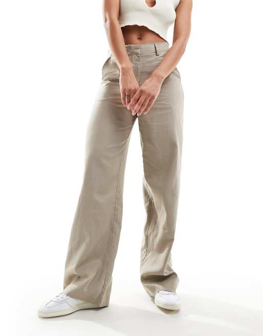 JJXX - Elegante broek met hoge taille van linnemix in beige , 4 van 5
