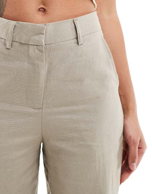 JJXX - Elegante broek met hoge taille van linnemix in beige , 5 van 5