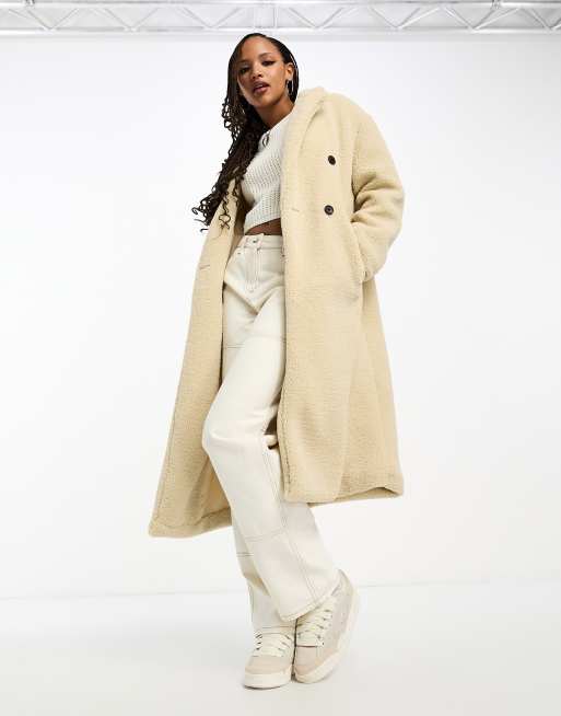 Collusion oversized hotsell longline teddy coat