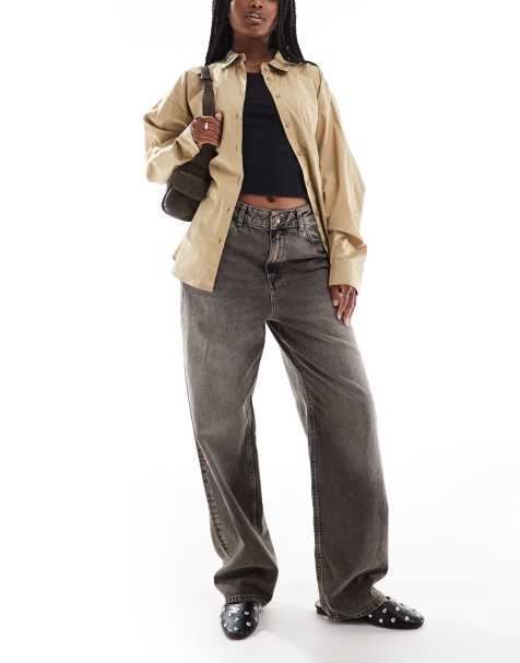 JJXX – Erin – Weite Jeans in grauer Waschung mit mittelhohem Bund - view 1