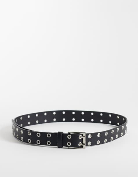 JJXX eyelet PU belt in black - view 1