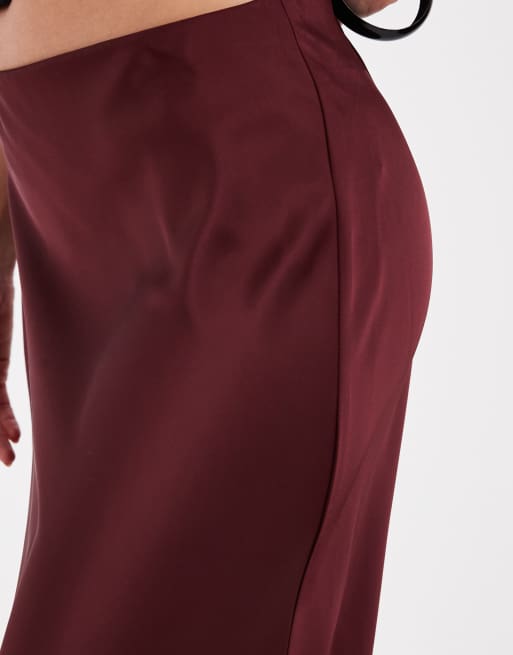 JJXX - falda maxi satinada en burdeos oscuro, 5 de 5