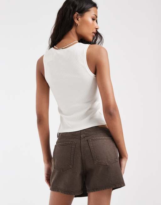 JJXX - Falda pantalón vaquera marrón lavado, 5 de 5