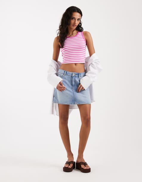 Haut Rose Cropped Tricoté Topshop Taille 10 - Occasion Très Bon état